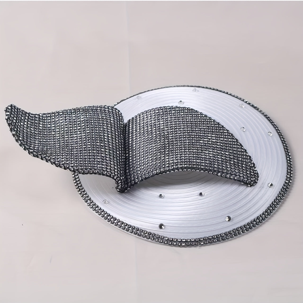 Vintage Rhinestone Leaf Fascinator Hat with Bowknot & Veil