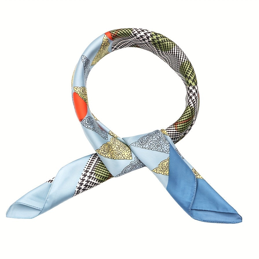 70 cm Luxury Silk Scarf Print Satin Scarf Head Neck Scarf