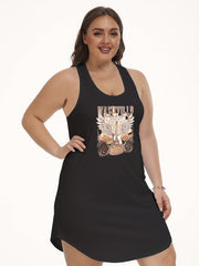 Guitar & Letter Print Tank Dress