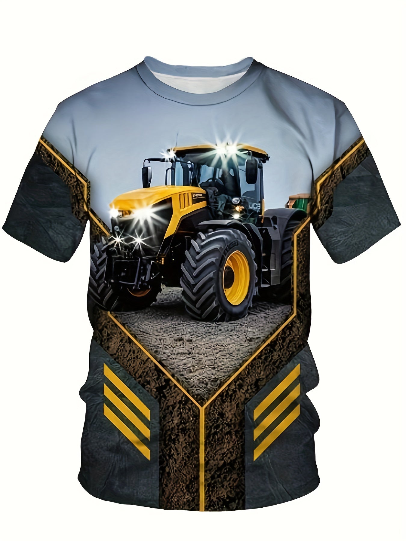 Boys' Tractor Graphic T Shirt 3D Print Stretchy Tee for Summer Fun