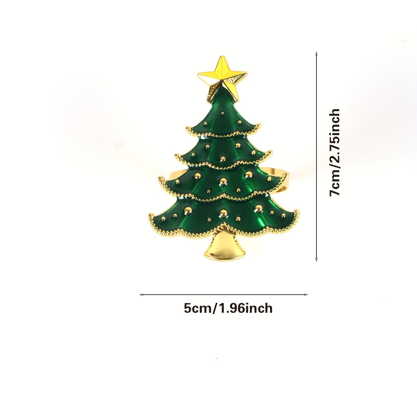 4pcs Christmas Tree Napkin Rings for Holiday Table Decoration