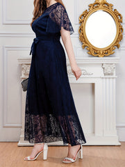 Bridesmaid Dress Solid Lace Maxi Evening Formal Dress