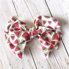 Baby Girls Watermelon Sunflowers Heart Plaid Bow Headband