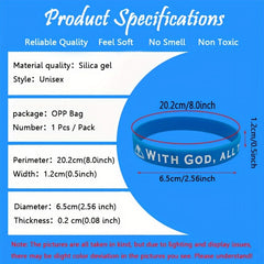 1Pcs Pack Colorful Pattern Thank You Gratitude Silicone Bracelet Wrist Band