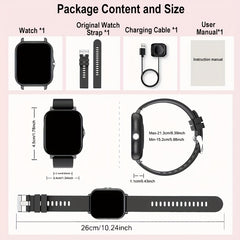 83-Inch Fitness Tracker Smartwatch with Customizable Dial and Wireless Calling