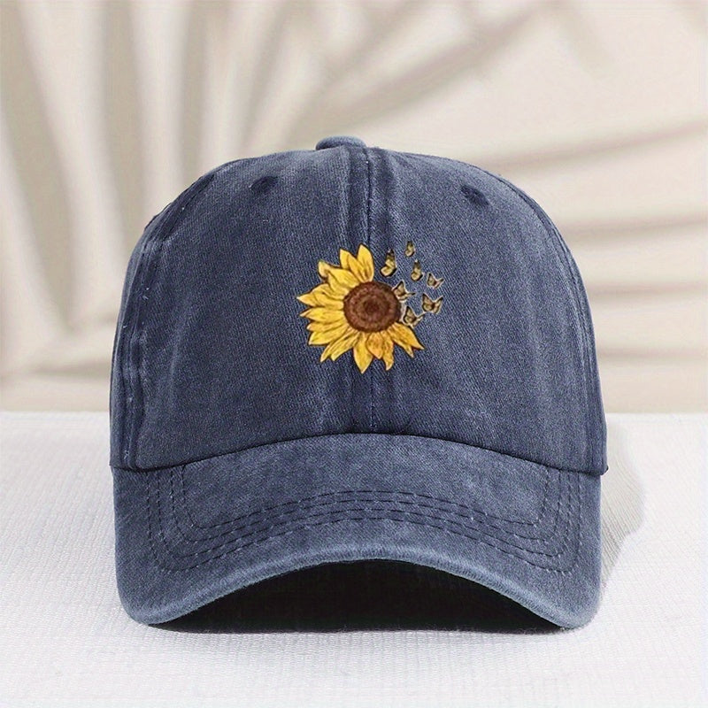 Kids' Vintage Sunflower Baseball Cap Sunshade All-match Peaked Cap
