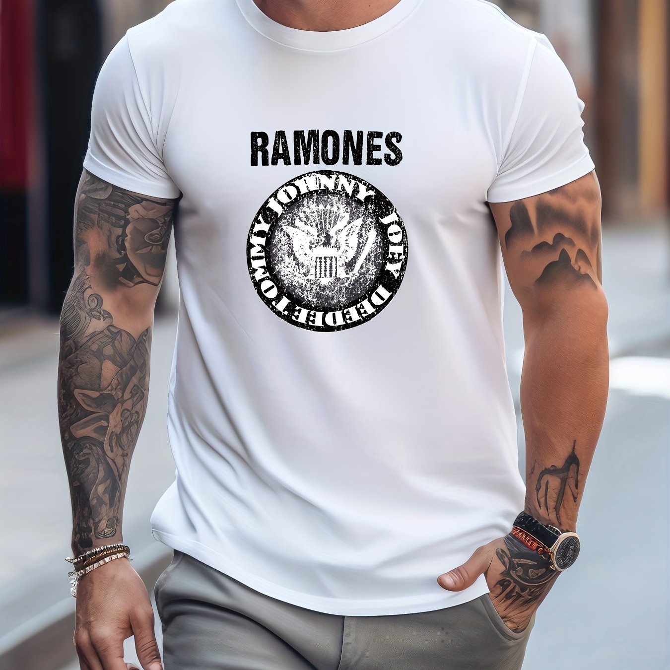 Motorcycle & Eagle Various Print Men's Graphic Tee
