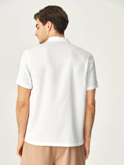 Men's Casual Short Sleeve Cotton Shirt for Summer Vacation