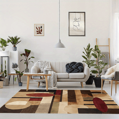 Geometry Chocolate Large Carpet For Living Room Bedroom Decor