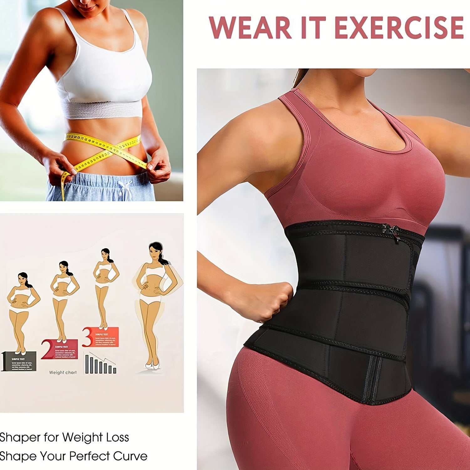 Zipper Waist Trainer Tummy Control Slim Belt Cincher Women's Shapewear
