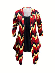 Women's Plus Geometric Print Cardigan & Cami Top & Pants Set