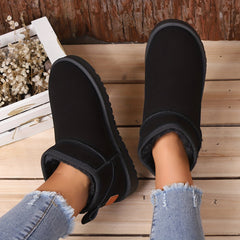 Women's Thermal Lined Snow Boots Slip On Non slip Winter Fluffy Shoes