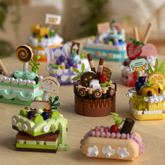 DIY Building Blocks Cake Set Strawberry Tea Party Playset
