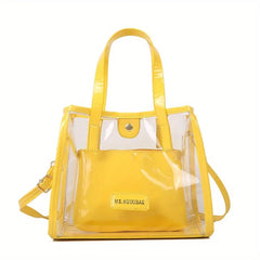 Kids Transparent Shoulder Bag with Inner Pouch Clutch Bag PVC Candy Tote Bag
