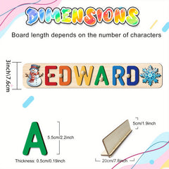 Personalized Wooden Puzzle for Babies - 1st Christmas