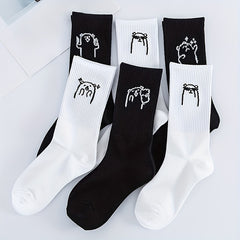 Men's Cartoon Animal Crew Socks Breathable Casual Unisex Socks