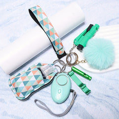 Green Self Defense Keychain Set For Women Safety Keychain Accessories