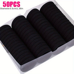 50pcs Seamless Elastic Rubber Hair Bands for Girls and Adults