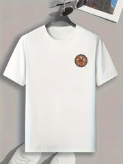 Fist & Star Pattern Print Men's Sports T shirt Graphic Tee for Fitness