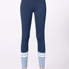 Striped High Waisted Leggings Tummy Control Yoga Pants