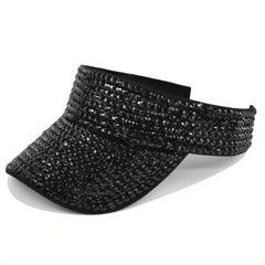 Rhinestone Summer Visor Hat UV Protection Sun Hat