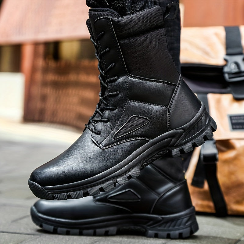 Boy's Military Style Hiking Boots High Top Non Slip Lace Up Durable Winter Shoes