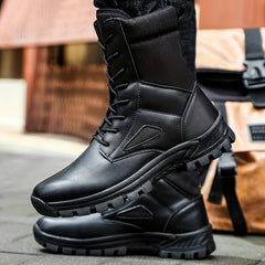 Boy's Military Style Hiking Boots High Top Non Slip Lace Up Durable Winter Shoes