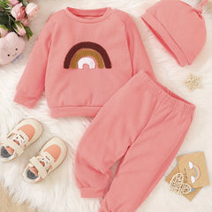 Girls Waffle Top Plaid Pants Toddler Baby Outfit 2pcs