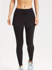 2 In 1 Sports Running Yoga Leggings Butt Lifting Slim Fitness Pants