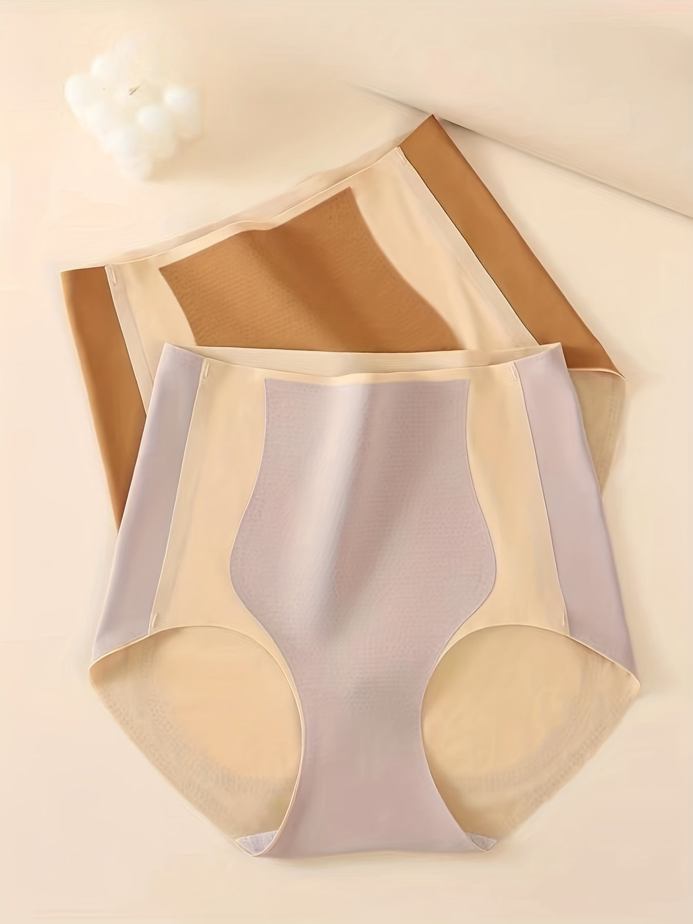 4pcs High Rise Seamless Briefs Colorblock Panties Women's Lingerie