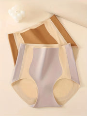 4pcs High Rise Seamless Briefs Colorblock Panties Women's Lingerie