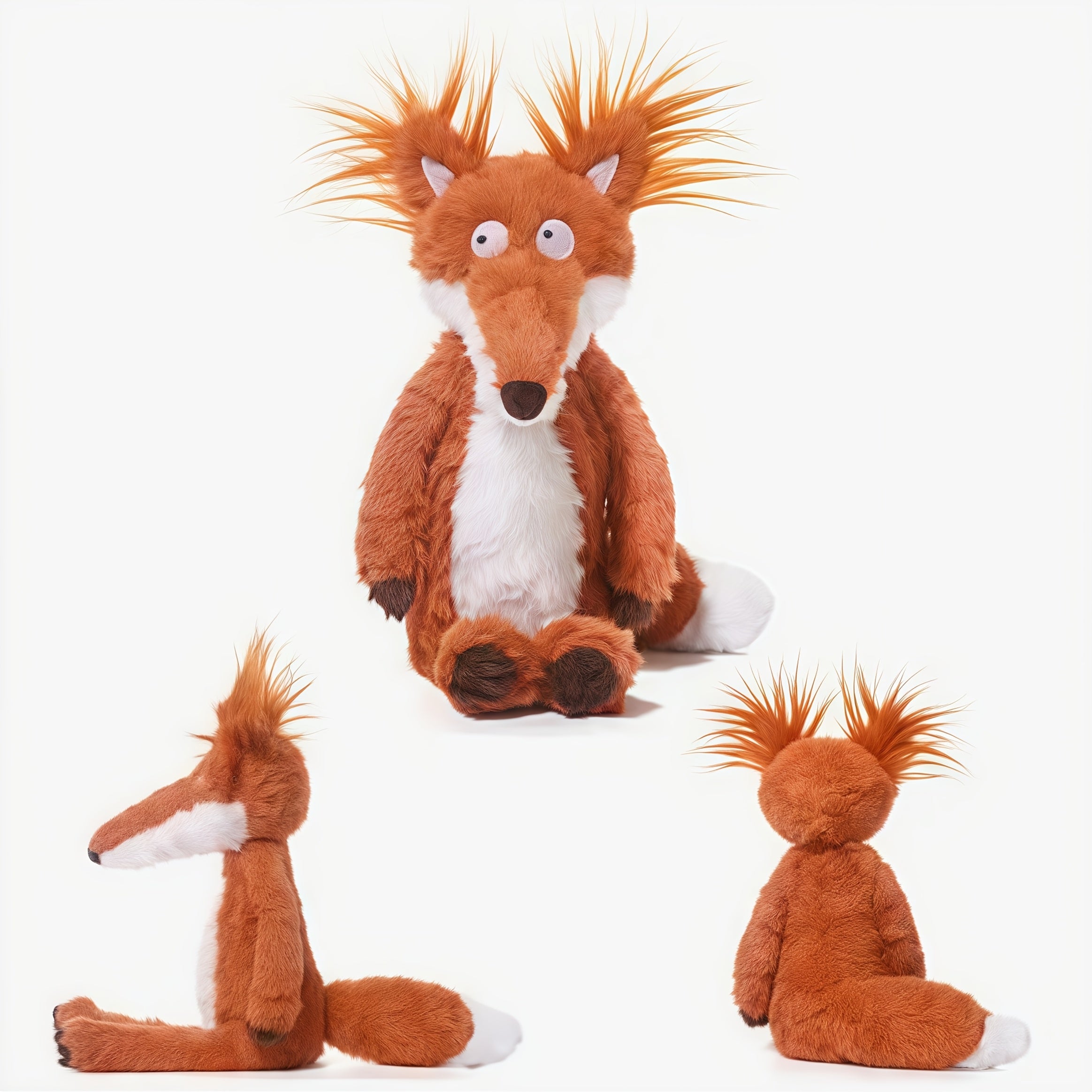 JIAJCHUF Fox Stuffed Animal Plush Toy with Expressive Eyes & Fluffy Ears
