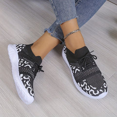 Women's Breathable Knit Sports Shoes Lace Up Running Tennis Lightweight Sock