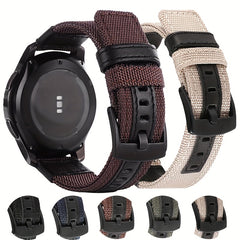 22mm Nylon Leather Watchband Sport Bracelet Quick Release Replacement Wristband