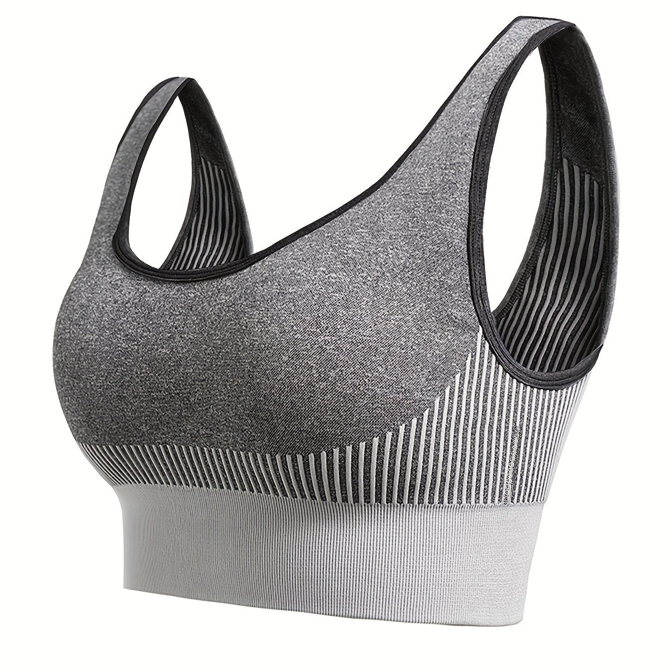 Women's Striped Sports Bra Full Coverage Workout Bra
