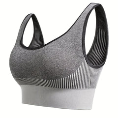 Women's Striped Sports Bra Full Coverage Workout Bra