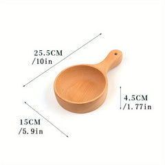 Beech Wood Salad Bowl with Handle for Outdoor Dining