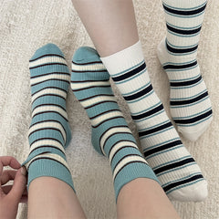 3 Pairs Sporty Colorblock Socks Women's Stockings