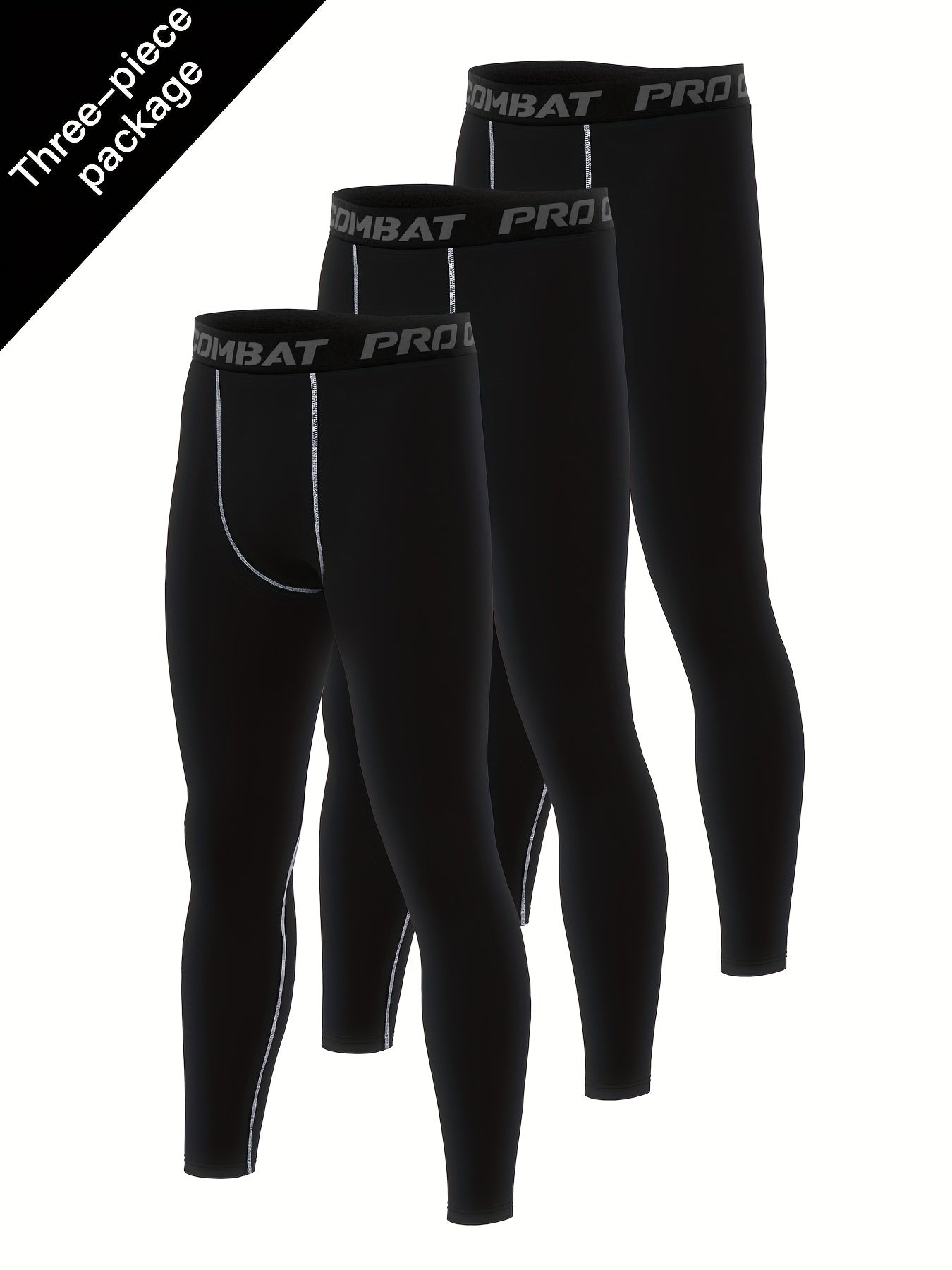 Men's 3pcs Leggings Active Sports Compression Pants