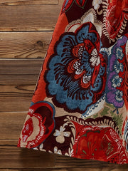 Random Print Short Sleeve Smock Dress