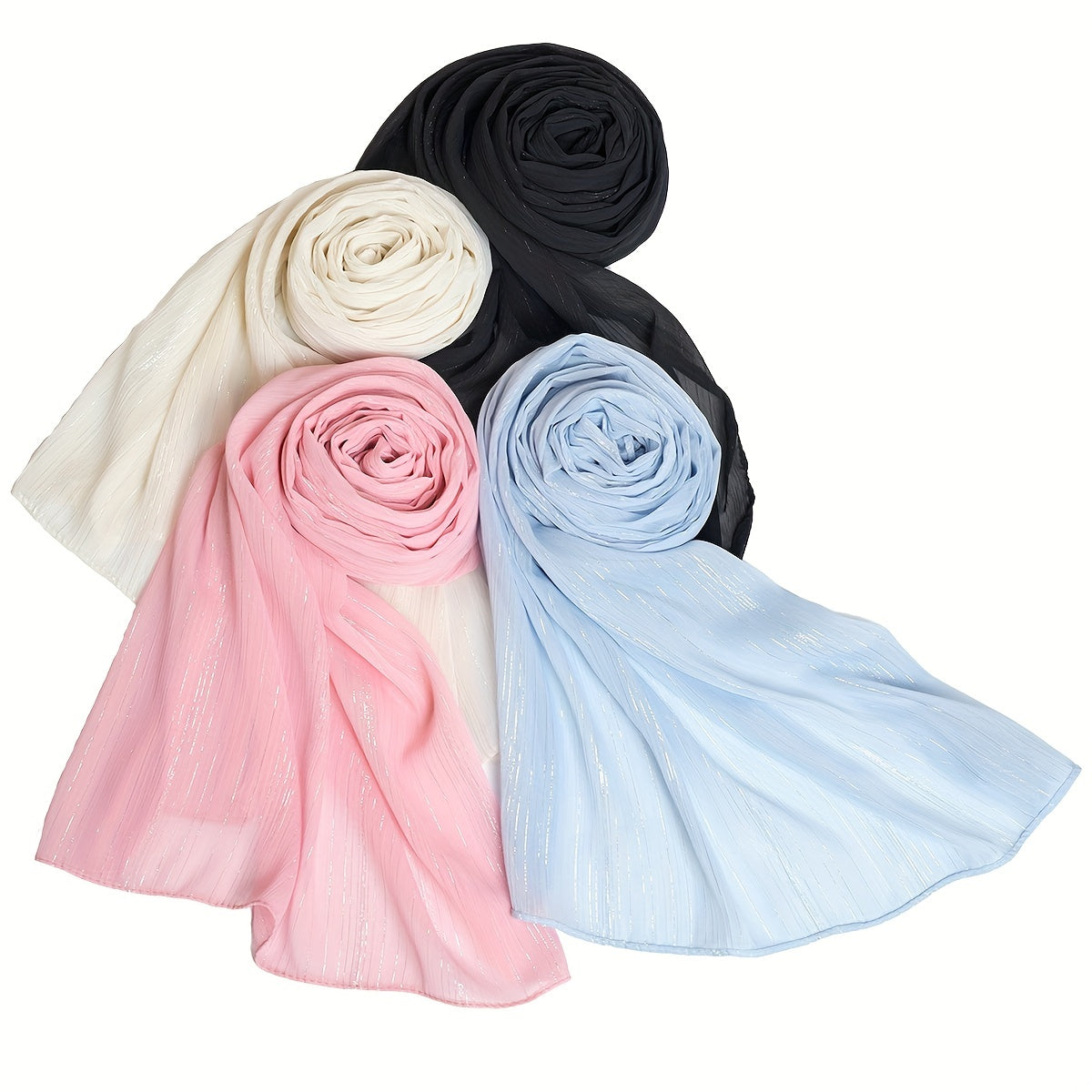 Hot Stamping Solid Glitter Scarf Shawl for Women