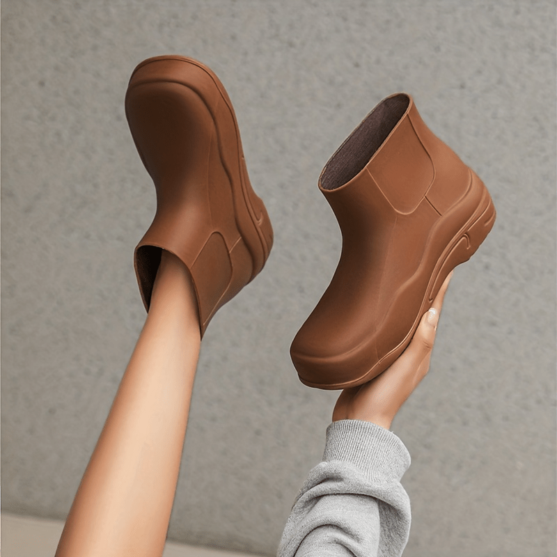 Women's Solid Short Boots Comfortable Slip On Shoes Anti-skid Boots