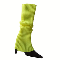 6 Pairs Rib Knit Leg Warmers Knee High Socks Women's Stockings