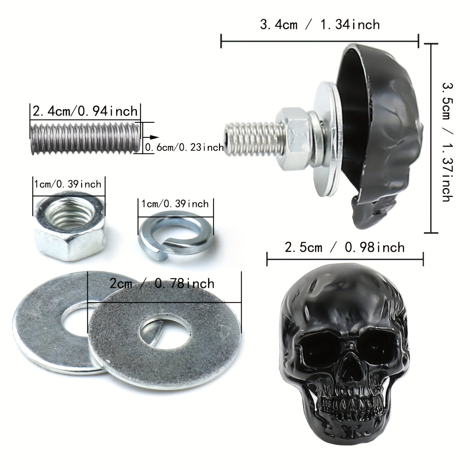 Skull Plate Screw Kit for Cars Trucks Motorcycles