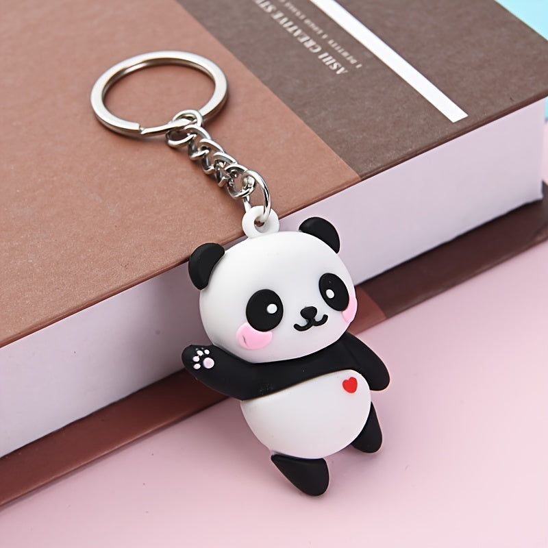 Panda Keychain Pendant Silicone Decoration for Keys Backpacks Wallets