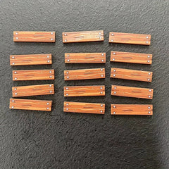 15pcs Wood Grain Building Block Accessories Deep Brown Decorations