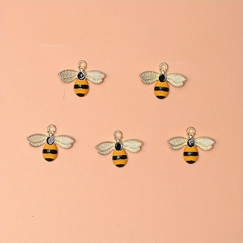 30pcs Golden Bee Shape DIY Ear Pendant Necklace Bracelet Jewelry Accessories