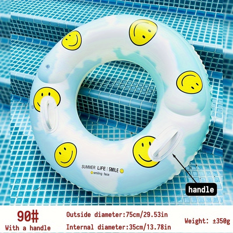Smiling Face Swimming Ring Float Pool Party Toy