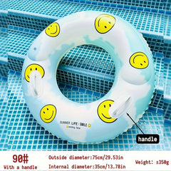 Smiling Face Swimming Ring Float Pool Party Toy
