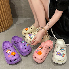 Women's Solid Hole Shoes Soft Casual Sandals